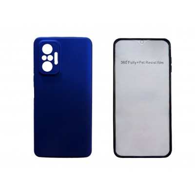 Oem Θήκη 360° Full Cover Σιλικόνης Για Xiaomi Redmi Note 10 Pro / 10 Pro Max Μπλε