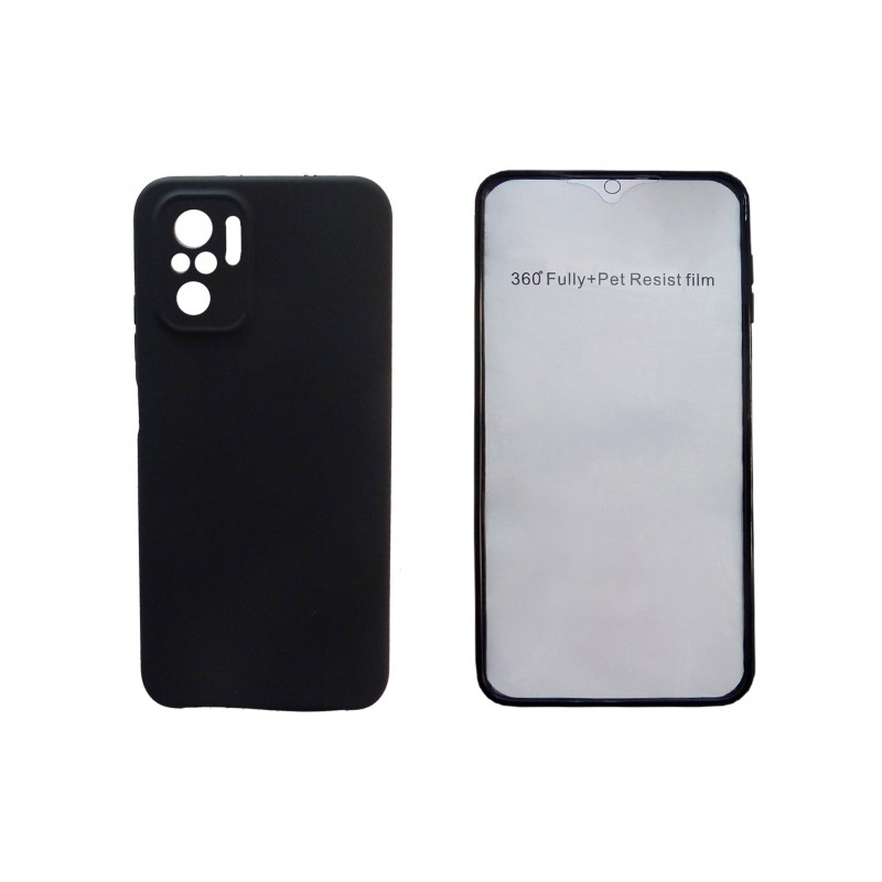 Oem Θήκη 360° Full Cover Σιλικόνης Για Xiaomi Redmi Note 10 4G / 10S  Μαύρο