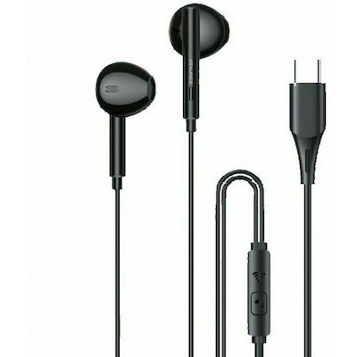  Awei PC-1T Handsfree Ακουστικά με Βύσμα Type C Μαύρο