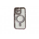 Oem Θήκη Back Cover Electro Magsafe Bling Για Apple iPhone 15 5G 6,1" Ροζ - Χρυσό