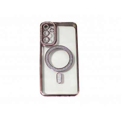 Oem Θήκη Back Cover Electro Magsafe Bling Για Samsung Galaxy A55 5G Ροζ - Χρυσό