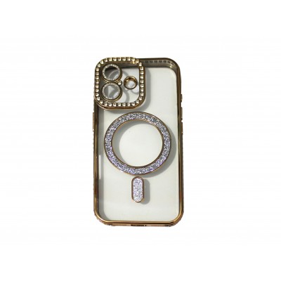 Oem Θήκη Back Cover Electro Magsafe Bling Για Apple iPhone 16 5G 6,1" Χρυσό
