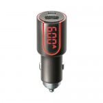Forever Core PD+ QC 3.0 Car Charger 1x USB 1x USB-C 30W Γκρι With Display
