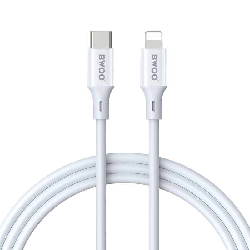 BOOW Καλώδιο Fast Φόρτισης + Μεταφοράς Δεδομένων USB - C Σε Lighting 2 m Άσπρο