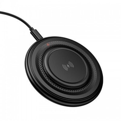 Borofone BQ40 Ασύρματος Φορτιστής Qi Pad 15W Μαύρο