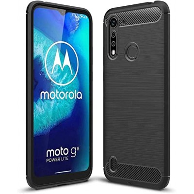 OEM Θήκη Σιλικόνης Carbon Για Motorola Moto G8 Power Lite Μαύρη