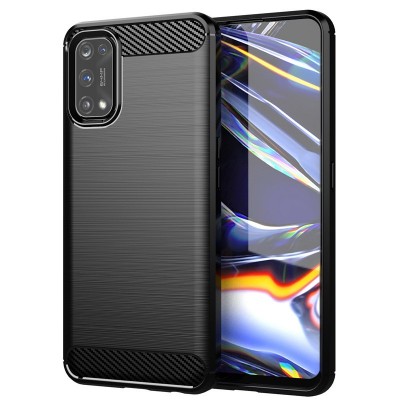 Oem Θήκη Σιλικόνης Carbon Για  Realme 7 Pro  Μαύρο