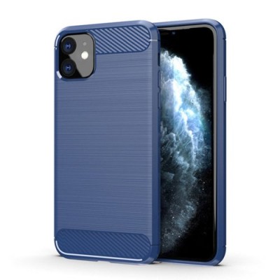 Oem Θήκη Σιλικόνης Carbon Για Apple iPhone 11 Pro Μπλε