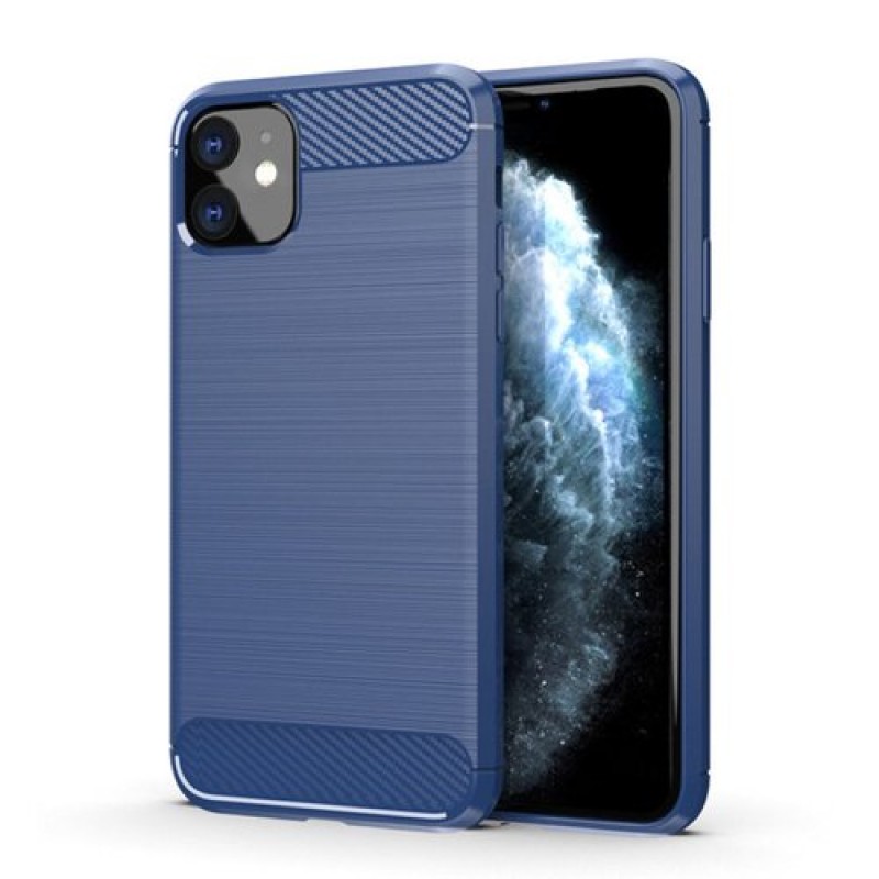 Oem Θήκη Σιλικόνης Carbon Για Apple iPhone 11 Pro Μπλε