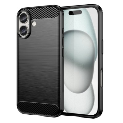 Oem Θήκη Σιλικόνης Carbon Για Apple iPhone 17 5G 6,3" Μαύρο
