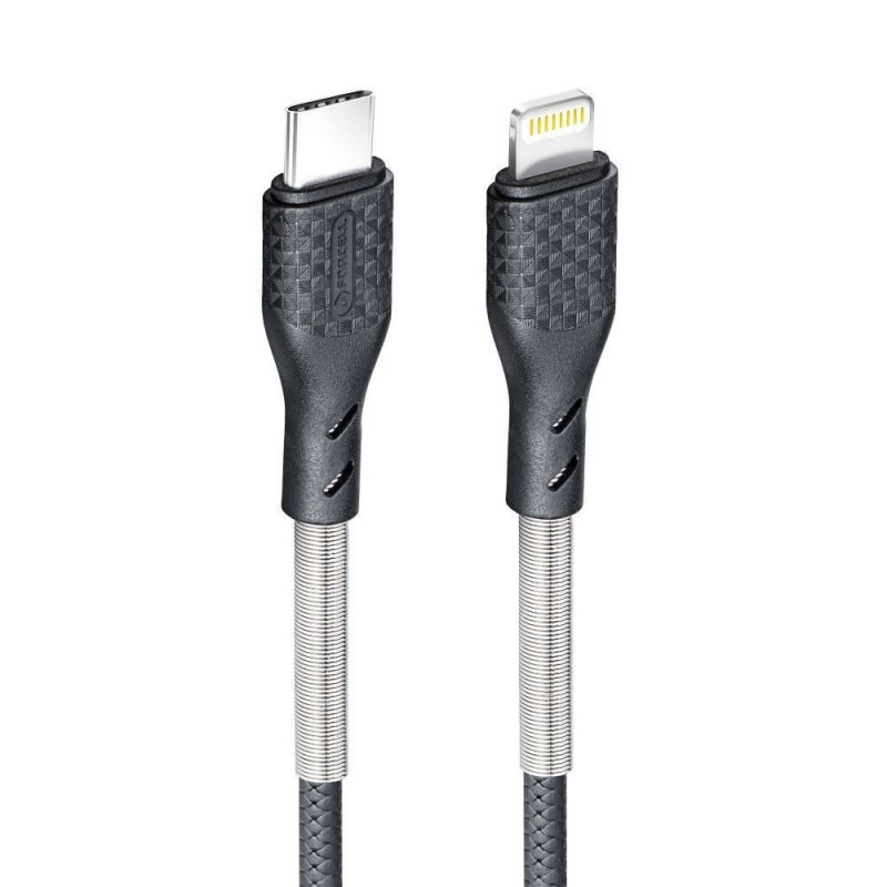 FORCELL Carbon cable Type C to Lighninng 8-pin PD27W CB-01C 1m Μαύρο