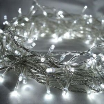  Oem 100 Λαμπάκια LED Χριστουγεννιάτικα ΄Φωτάκια Με 8 πρόγραμμα Πολλαπλών Λειτουργειών Άσπρο Καλώδιο Άσπρα