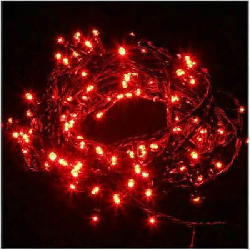 100 Λαμπάκια Χριστουγεννιάτικα LED Με 8 πρόγραμμα Πολλαπλών Λειτουργειών Ασπρο Καλώδιο 8m Κόκκινα 
