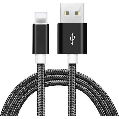 Oem Regular Lightning USB Data Cable 3m Μαύρο