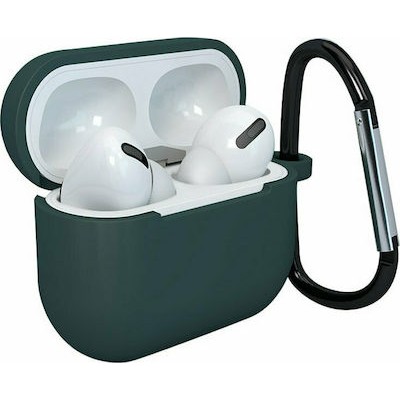 Oem Θήκη Σιλικόνης Με Γάντζο Για Apple Airpods Pro 3 Σκούρο - Πράσινο
