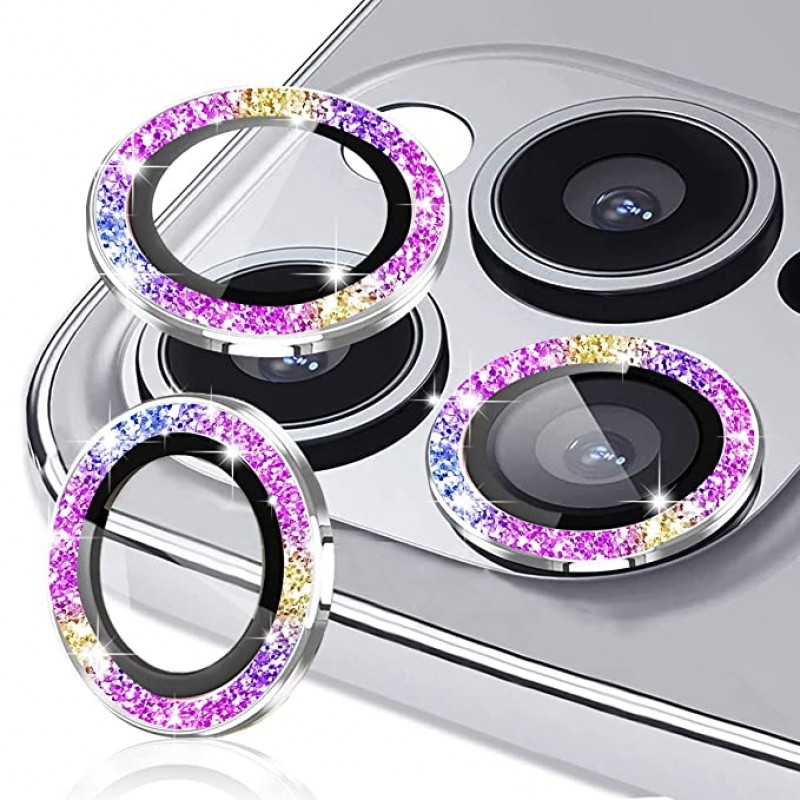 Oem Τζαμάκι Κάμερας Strass Frame Για  Apple iPhone 18 Pro 5G 6,3" Πολύχρωμο
