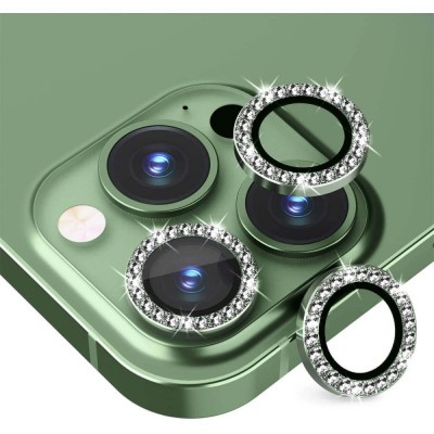 Oem Τζαμάκι Κάμερας Strass Frame Για Apple iPhone 18 Pro 5G 6,3" Πράσινο