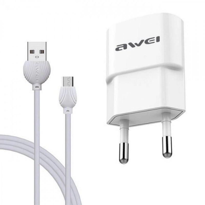 Σετ Φορτιστή Καλώδιο Φόρτισης AWEI C-831  USB 2.1A 1.2m USB Type C Άσπρο