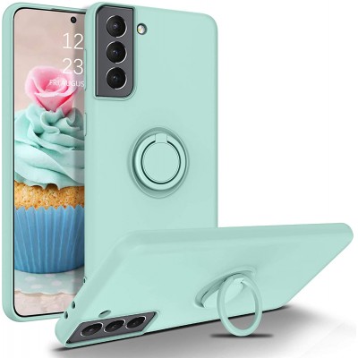 Oem ΄Θήκη Σιλικόνης Με Ring  Για Samsung Galaxy S21 5G  Τιρκουάζ