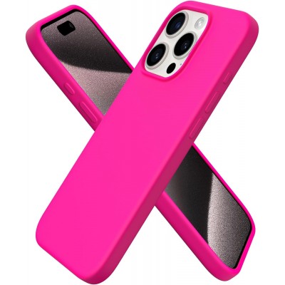 Oem Θήκη Σιλικόνης Soft 2.0 mm Για Apple iPhone 15 Pro Max 5G 6,7" Neon Φούξια