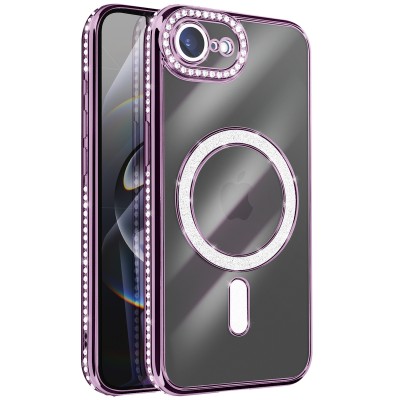 Oem Θήκη Back Cover Electro Magsafe Bling Για Apple iPhone 17e Μωβ