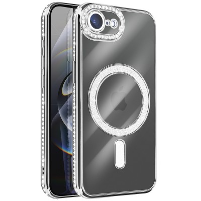Oem Θήκη Back Cover Electro Magsafe Bling Για Apple iPhone 17e Ασημί
