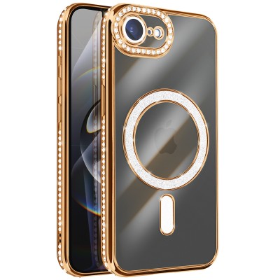 Oem Θήκη Back Cover Electro Magsafe Bling Για Apple iPhone 16e ( SE 4 2025 ) Χρυσό