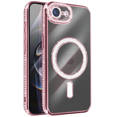 Oem Θήκη Back Cover Electro Magsafe Bling Για Apple iPhone 17e Ροζ - Χρυσό