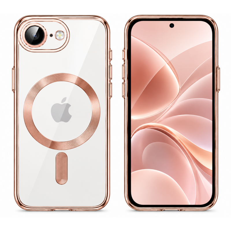 Oem Θήκη Back Cover Electro Magsafe Για Apple iPhone 16e ( SE 4 2025 ) Ροζ - Χρυσό