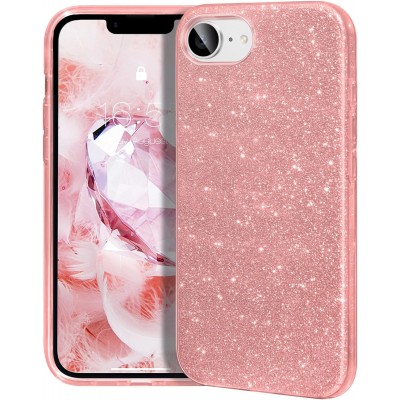  Oem Θήκη Shining Χρυσόσκονη Για Apple iPhone 16e ( SE 4 2025 ) Ροζ
