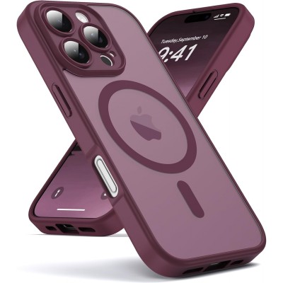 Oem Θήκη Back Cover Electro Magsafe Ημιδιαφανή Για Apple iPhone 15 Pro 5G 6,1" Μπορντό