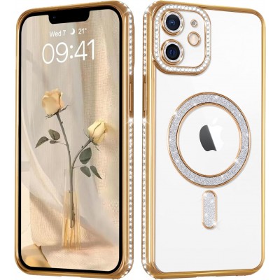 Oem Θήκη Back Cover Electro Magsafe Bling Για Apple iPhone 13 6.1'' Χρυσό