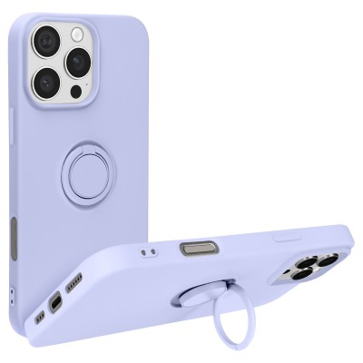 Oem ΄Θήκη Σιλικόνης Με Ring Για Apple iPhone 16 Pro 5G 6,3" Λιλά