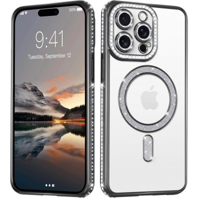 Oem Θήκη Back Cover Electro Magsafe Bling Για Apple iPhone 15 5G 6,1" Μαύρο