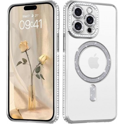 Oem Θήκη Back Cover Electro Magsafe Bling Για Apple iPhone 15 5G 6,1" Ασημί