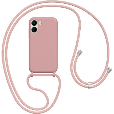 Oem Cord Silicone Ροζ Θήκη Για Apple iPhone 16 Plus 5G 6,7" Με Λουρί Ροζ