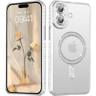 Oem Θήκη Back Cover Electro Magsafe Bling Για Apple iPhone 16 Plus 5G 6,7" Ασημί