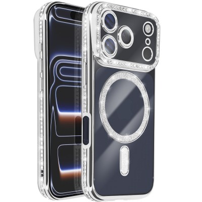 Oem Θήκη Back Cover Electro Magsafe Bling Για Apple iPhone 17 Pro 5G 6,3" Ασημί
