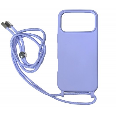 Oem Cord Silicone Μωβ Θήκη Για Apple iPhone 17 Pro Max 5G 6,9" Με Λουρί Μωβ