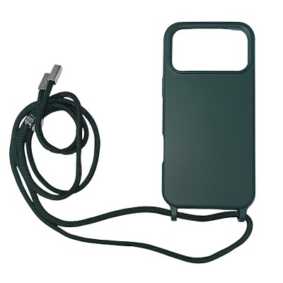 Oem Cord Silicone Πράσινη Θήκη Για Apple iPhone 17 Pro 5G 6,3" Με Λουρί Σκούρο - Πράσινο