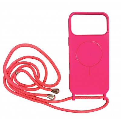 Oem Cord Silicone Φούξια Θήκη Με Magsafe Για Apple iPhone 17 Air 5G 6,6" Με Λουρί Φούξια