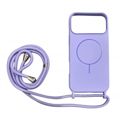 Oem Cord Silicone Λιλά Θήκη Με Magsafe Για Apple iPhone 17 Air 5G 6,6" Με Λουρί Λιλά
