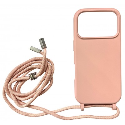 Oem Cord Silicone Ροζ Θήκη Για Apple iPhone 17 Pro 5G 6,3" Με Λουρί Ροζ