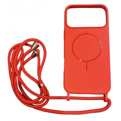 Oem Cord Silicone Κόκκινη Θήκη Με Magsafe Για Apple iPhone 17 Air 5G 6,6" Με Λουρί Κόκκινο