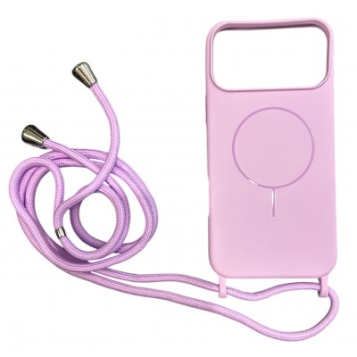 Oem Cord Silicone Μωβ Θήκη Με Magsafe Για Apple iPhone 17 Air 5G 6,6" Με Λουρί Μωβ