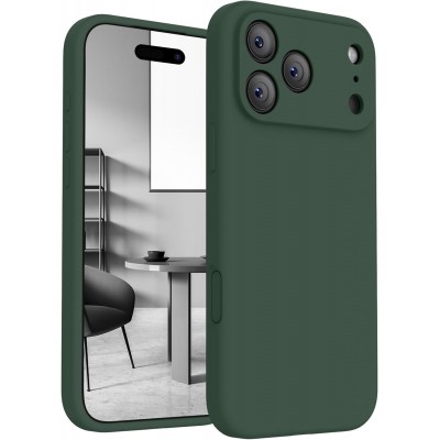 Oem Θήκη Σιλικόνης Matt 1,5 mm Για Apple iPhone 17 Pro Max 5G 6,9" Σκούρο - Πράσινο