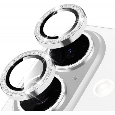 Oem Τζαμάκι Κάμερας Strass Frame Για Apple iPhone 17 5G 6,3" Ασημί