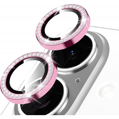 Oem Τζαμάκι Κάμερας Strass Frame Για Apple iPhone 17 5G 6,3" Ροζ