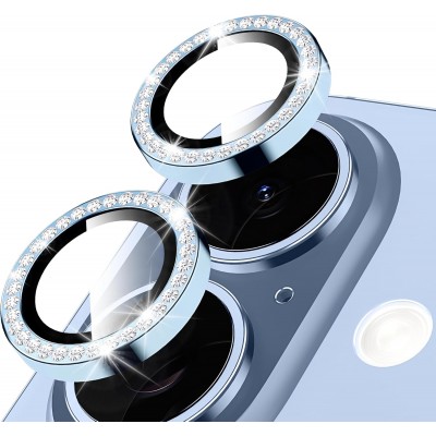 Oem Τζαμάκι Κάμερας Strass Frame Για Apple iPhone 17 5G 6,3" Γαλάζιο