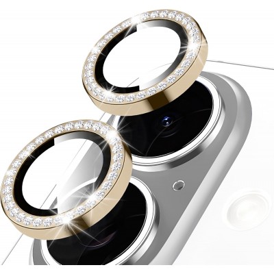 Oem Τζαμάκι Κάμερας Strass Frame Για Apple iPhone 17 5G 6,3" Χρυσό